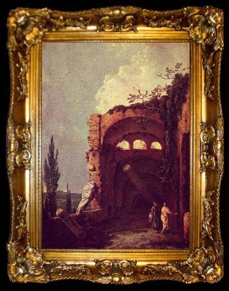 framed  Richard Wilson Ruinen der Villa des Maecenas in Tivoli, ta009-2